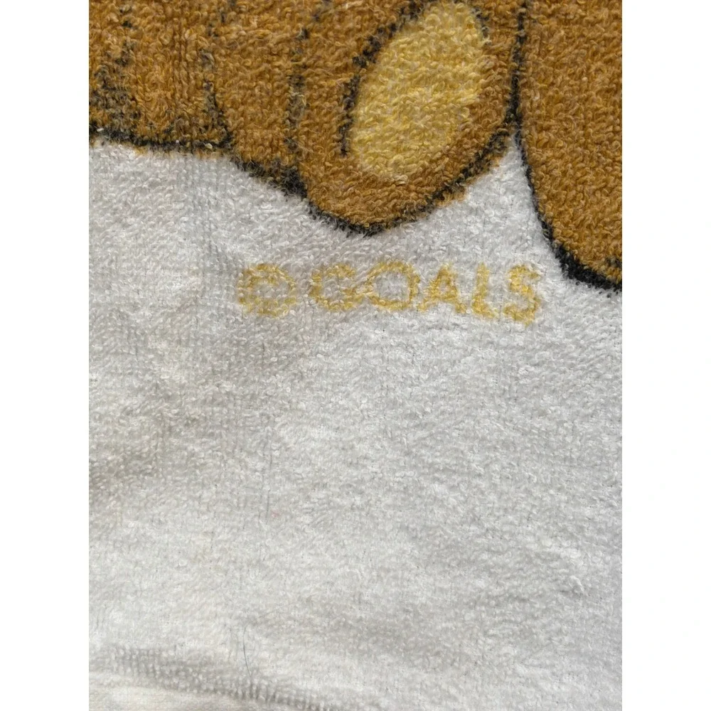 Vtg 80s Goals Beach/Bath Towel Toddletime Kids White Rainbow Teddy Bear Balloons
